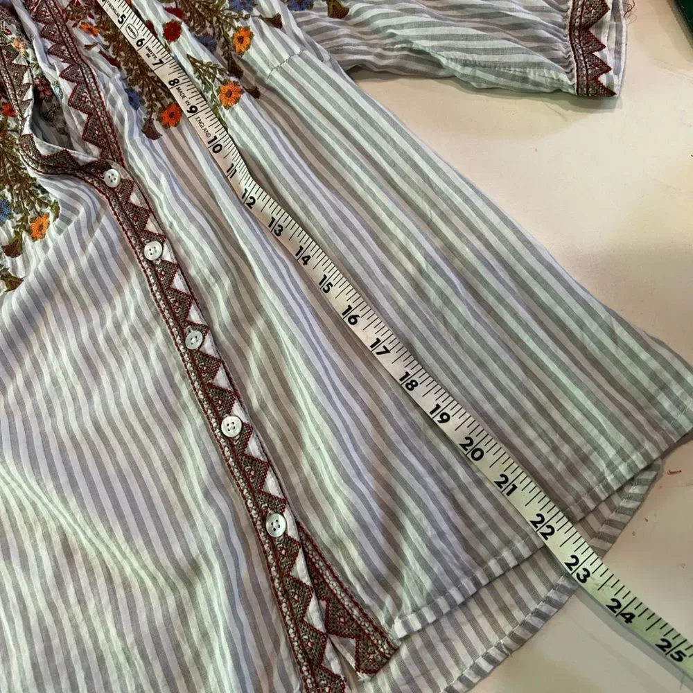 Sundance Red and Brown Embellished Blouse - Picture 6 of 9